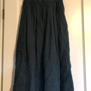 Linennaive Teal Linen A-line Skirt